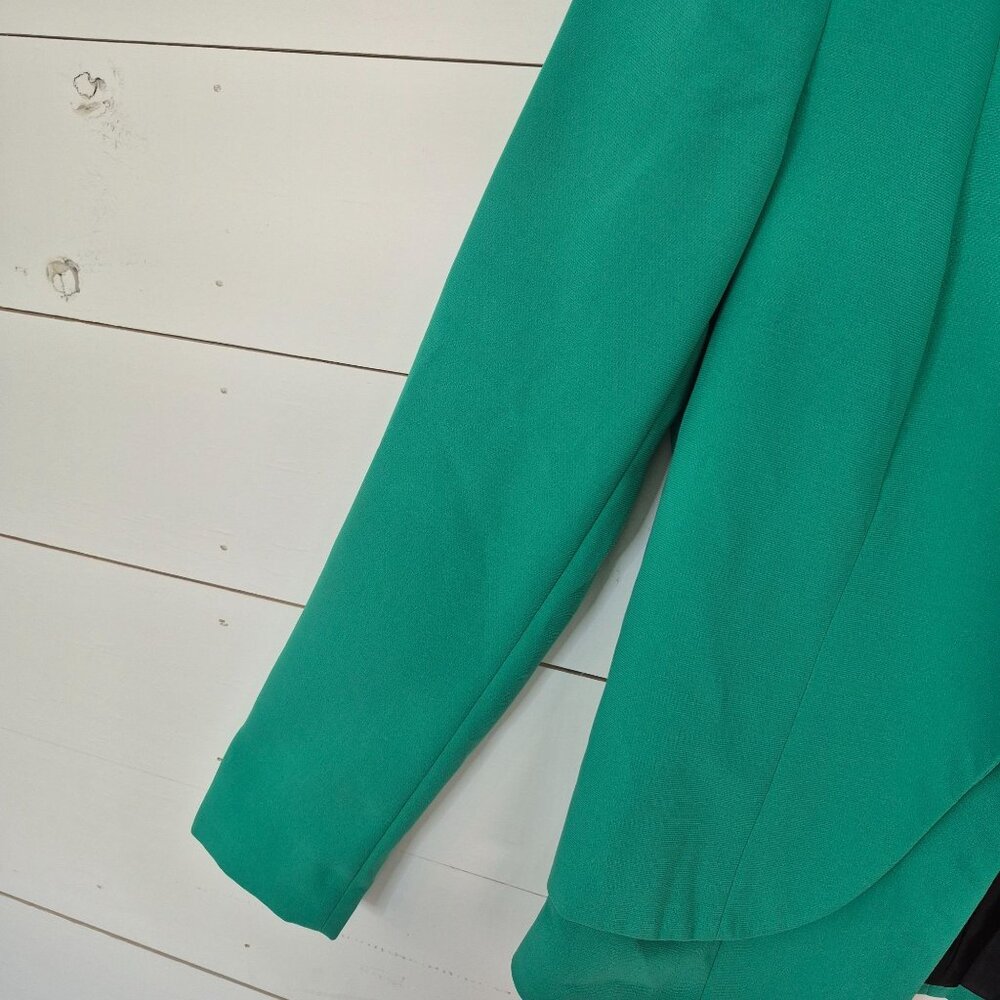 Kenneth Cole Womens XS Green Open Front Blazer With Asymmetric Hem - Picture 5 of 7